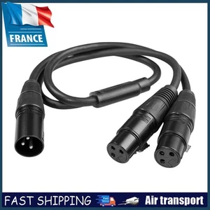 50cm Microphone Cable XLR Y-Cable Mic Audio Cables XLR Y Splitter Cable NEW - Afbeelding 1 van 8
