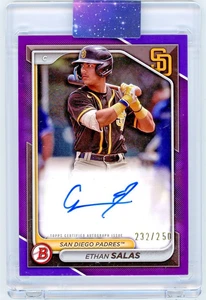 2024 Bowman Ethan Salas - Prospect Purple Border Auto /250 #PPRA-ES Padres - Picture 1 of 2