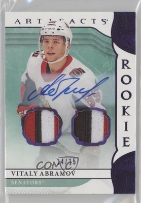 2019 Artifacts Rookies Purple Material Relics /15 Vitalii Abramov Rookie Auto RC - Image 1 of 2