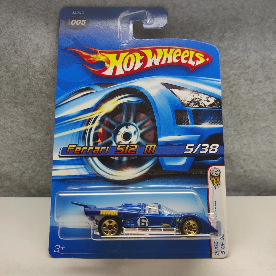 Ferrari 512M azul #5/38 primeras ediciones Hot Wheels 2006 ~ ¡tarjeta como nueva! Foto 1 de 4
