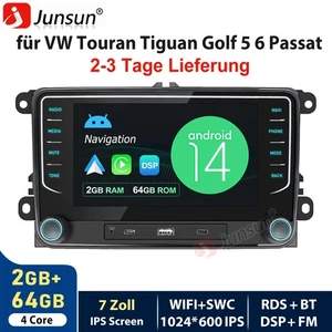 DAB+ 2DIN Carplay Android14 Radio GPS Navi Für VW Golf 5 6 Polo 6R Passat Tiguan - Bild 1 von 17