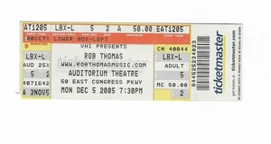 Rob Thomas unbenutzte Konzertkarte vom 5. Dezember 2005 - Bild 1 von 2