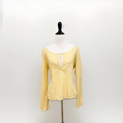 Blusa Campesina Abercrombie Vintage Talla M Amarillo Algodón Y2K Años 90 Boho Festival Foto 1 de 4