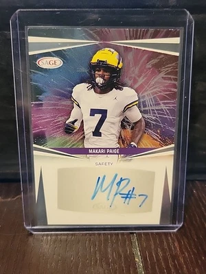 2025 SAGE Low Series Makari Paige Silver AUTO  #A-MP New York Giants RC - Image 1 of 4