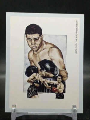 Joe Louis 1991 Victoria Gallery England Mini Card Boxing Blue Border - Image 1 of 2