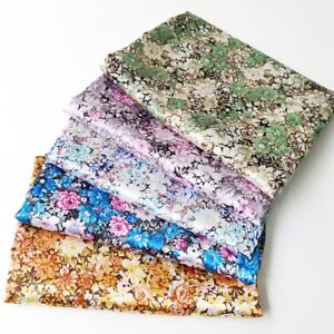 1yard X 1.48meter Floral Satin Fabric Shirt Sleepgown Scarf Material Charmeuse