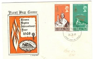 GIBRALTAR HUMAN RIGHTS 1968 FIRST DAY COVERS - Picture 1 of 1
