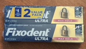 Fixodent Ultra Max Hold Dental Adhesive Cream - 2.2 oz Value Pk. Twin Pk. - Picture 1 of 2