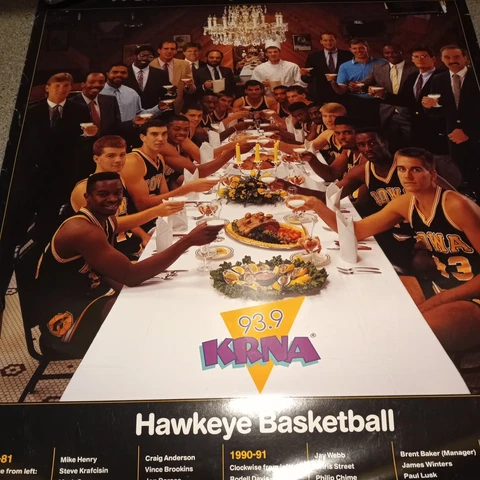 1980-81 & 1990-91 IOWA HAWKEYES Men's Basketball Poster 10th Anniversary Cover