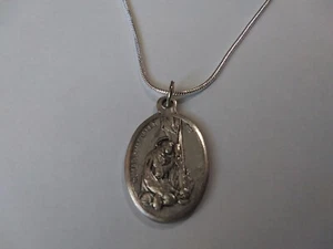Collar Medalla Santa María Magdalena Cadena Plata de Ley 925 20"+ Tarjeta de Oración - Imagen 1 de 4