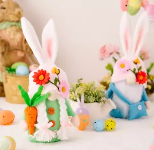 New Set Easter Faceless Gnome Rabbit Spring Decoration - Picture 1 of 5