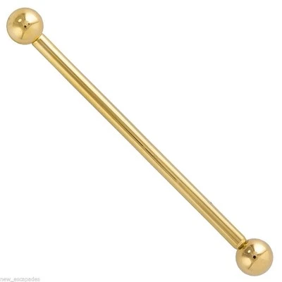 工业 14 规格 1-1/2 英寸 5 毫米球金色 IP 杠铃  — 第 1/3 张图片