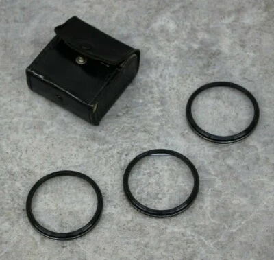 (Set of 3) Camera Lenses/Filters w/Case 55mm-Vivitar Close-Up - Image 1 of 4