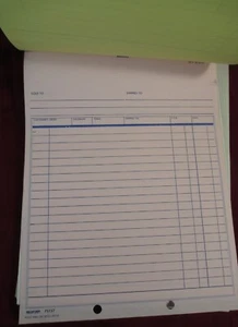 49 CARBONLESS 3 PART INVOICE FORMS NUMBERED REIFORM 7s737 7s737 VINTAGE NEW COLO - Picture 1 of 4