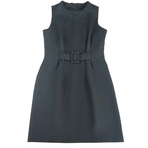 Vintage City Triangles Pencil Dress Damen Small Solid Black Sleeveless Zip - Bild 1 von 9