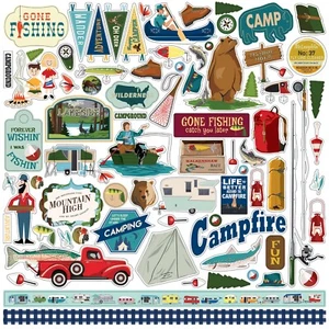 Carta Bella - Gone Camping 12x12 Element Sticker Retro Travel Scrapbook - Picture 1 of 1