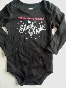 NEW baby boys girls unisex CHRISTMAS ROMPER OUTFIT black snap shirt 24 MONTHS - Picture 1 of 2