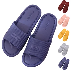 Couples Non-Slip Bathroom Slippers Soft-to-Wear Flip Flops Flat Shoes EVA Mat - Picture 1 of 15