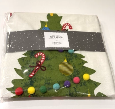 Delantal para niños árbol de Navidad Martha Stewart algodón Macys 24x19 cocina navideña 2019 Foto 1 de 4