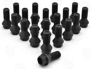 20x M14 x 1,25 27 mm Radschrauben, Original-Zubehör-Hersteller Stil, schwarz konische Sitzmuttern Laschen BMW F95 - Bild 1 von 4