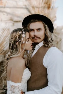 Starburst Bridal Headband Maria Juliet Feliciano Boho Crystal Headpiece - Picture 1 of 5