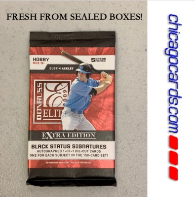 2009 Elite Extra HOBBY PACK Look4 MIKE TROUT AUTO Signatures Status Black Gold - Image 1 of 4