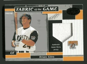 BRIAN GILES 2002 LEAF CERTIFIED FABRIC OF THE GAME 24/100 JERSEY PITT PIRATES - Picture 1 of 2