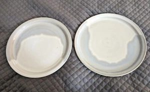 Red Rock Sedona Art Pottery Plates Blue and White 10.5" Set Of 2 - Picture 1 of 10