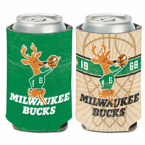 MILWAUKEE BUCKS HARDWOOD CLASSIC CAN BOTTLE COOZIE COOLER HOLDER NBA LICENSED Cover