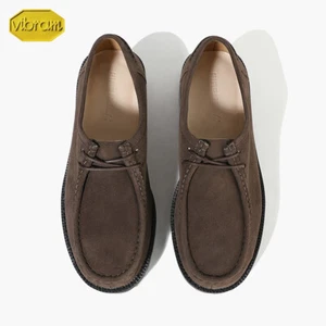 Firenze Atelier Para Hombre Marrón Oscuro Gamuza Wallabee Puntera Moc Derby Zapatos Suela Vibram - Imagen 1 de 20