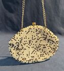 Vintage Beaded  Evening Clutch Purse Handbag Gold Tone  (PL144)