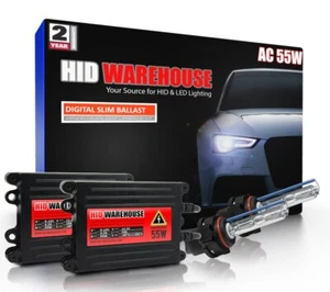 HID-Warehouse 55W AC HID Xenon Conversion Kit H11 H4 9006 9005 H1 H7 H13 9007 - Picture 1 of 26