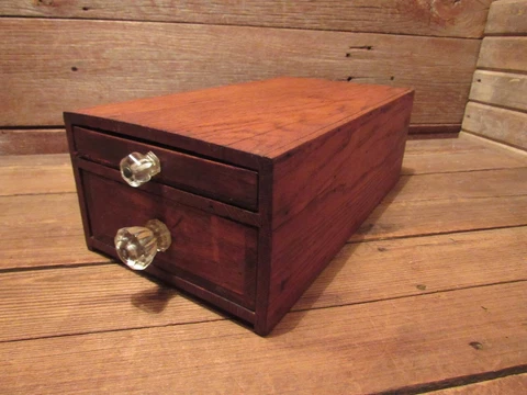 VINTAGE INDUSTRIAL OFFICE 2 DRAWER WOOD FILE CABINET - BEAUTIFUL! Cover