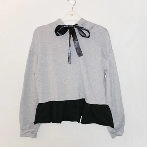 Shein Girl's Hoodie Grey Frills Bow  Children Top Size 10 - 12 - Picture 1 of 2
