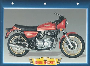 CARTE FICHE MOTO .  BENELLI  504  SPORT .  FICHE NEUVE - Picture 1 of 1
