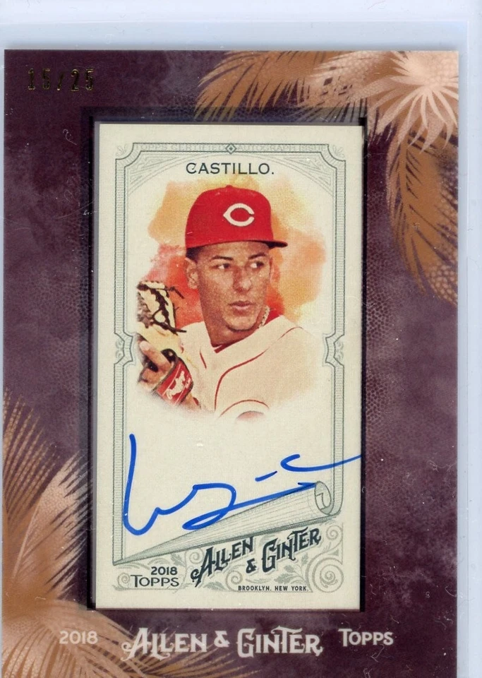 2018 Topps Allen and Ginter Autograph #MA-LC Luis Castillo No 15 of 25 - Image 1 of 2