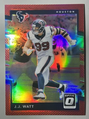 J.J. Watt 2017 Donruss Optic Red Prizm/99 SP Holo Houston Texans #75 Foto 1 de 2