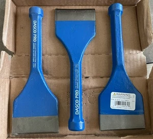 3-pack Dasco Pro 470 Electrician Chisel, 2-3/4" Tip x 8" long - Picture 1 of 3