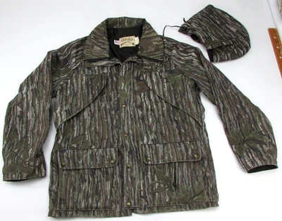 Cabela's Vintage Camouflage Hunting Jacket Size L USA Made Removable Hood Gortex - Image 1 of 4