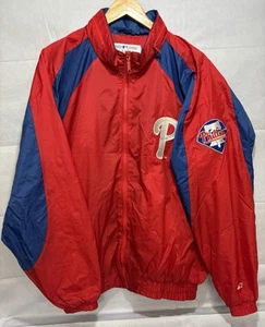 Philadelphia Phillies Jacket Vintage 90’s Starter Coat Rain Windbreaker Men’s XL - Picture 1 of 12
