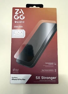 ZAGG InvisibleShield Glass Elite Protecteur d'écran pour iPhone 16 Pro Max Neuf dans sa boîte - Photo 1 sur 7