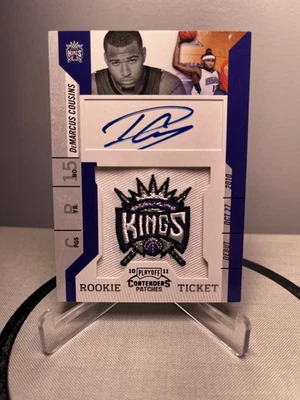 2011 Panini Playoff Contenders Patches Demarcus Cousins AUTO Rookie Ticket #105 - Image 1 of 2