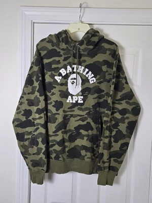 Auténtico a Bathing Ape Bape 1er Camuflaje Universitario Jersey Sudadera con Capucha Verde Para Hombre’s 2XL Foto 1 de 4