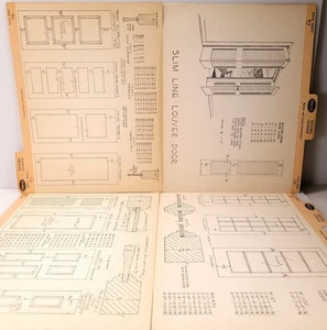 1954 Mid Century Ideal Architectural Set Blueprints Interior Doors Millwork MCM - Bild 1 von 5