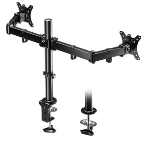 Dual Monitor Stand for 13-32 inch LCD LED Screens Adjustable Height Tilt Office - Afbeelding 1 van 6