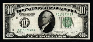 1928 $10 NUMERIC GOLD DEMAND DALLAS CRISP XF+ Federal Reserve Note! - Picture 1 of 2