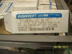 ASHCROFT 1009 DURALIFE 21/2 MANOMETER PN: 25 1009AWL 02L - Bild 1 von 3