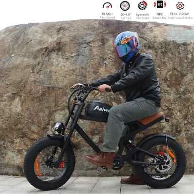Bicicleta Eléctrica 1500W Moto 20" Neumático Graso Montaña Todo Terreno E-Bike 28MPH Foto 1 de 4