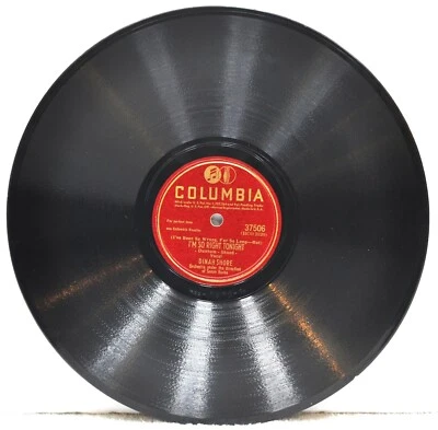 DINAH SHORE "I Wish I Didn't Love You So / I'm So Right Tonight" 78RPM  - Image 1 of 3