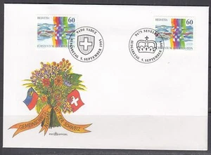 Liechtenstein Scott 1055 Joint FDC - Switzerland Postal Relationship - Picture 1 of 1